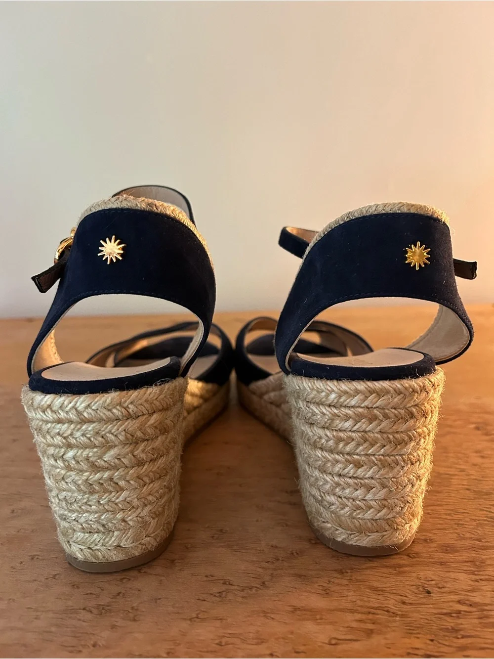 Stuart Weitzman Navy Mirela Espadrille Wedge sz 10